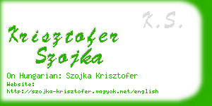 krisztofer szojka business card